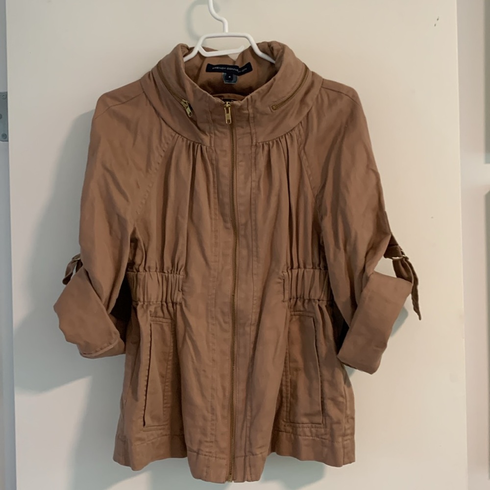 Lightweight Tan Women's Zip-Front Jacket